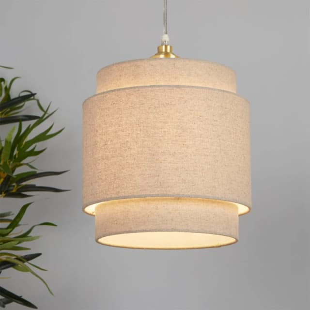 Lighting Collection Linen Tiered Shade Natural unisex 25cm