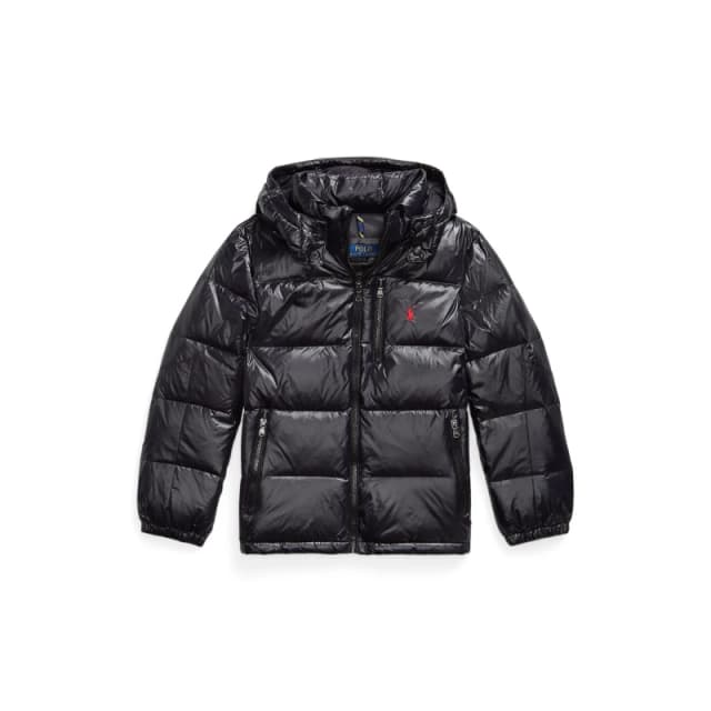 Polo Ralph Lauren Kids Shiny Medium Puffer Jacket Polo Black male 7Y/S