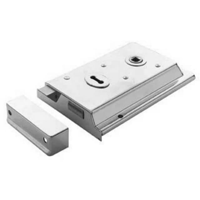 Loops Traditional Contract Rim Deadlock 152 x 102mm Polished Chrome Door Latch Multi unisex