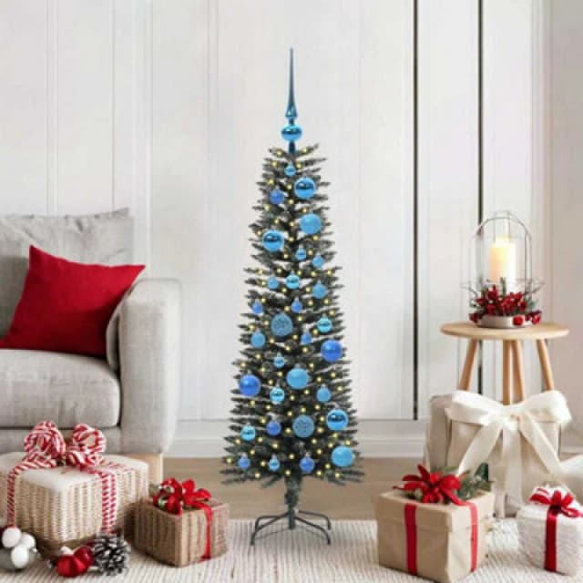 vidaXL Artificial Christmas Tree with Stand, Blue Balls Green 40.5 x 40.5 x 120 cm, Green 3395923