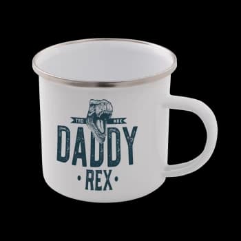 Daddy Rex Enamel Mug - White