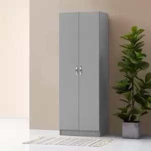 2 Door Double Wardrobe In Grey - Grey