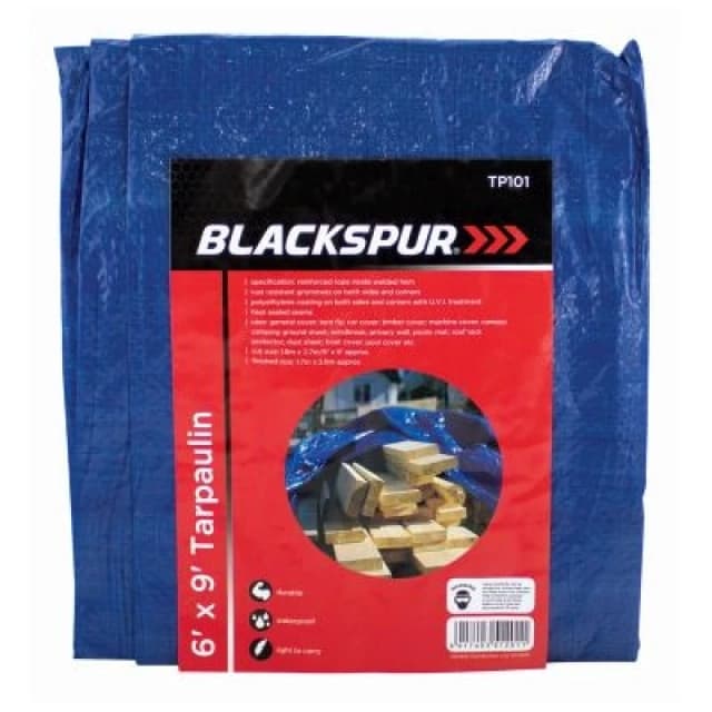 Blackspur 6'(1.8m) x 9'(2.7m) TARPAULIN - Blue 13315AWUK