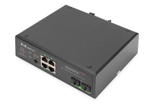 Digitus 4 port Gigabit Ethernet network PoE switch. industrial. unmana