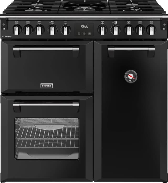 Stoves Richmond 90cm Dual Fuel Range Cooker - Black 444411850 Black