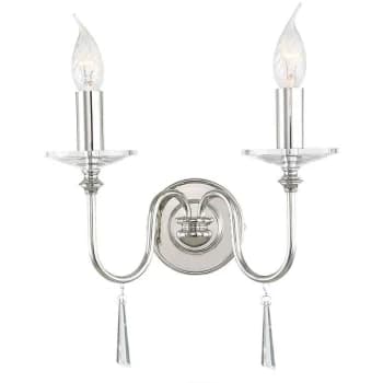 Finsbury Park - 2 Light Indoor Candle Wall Light Polished Nickel, E14 - Elstead