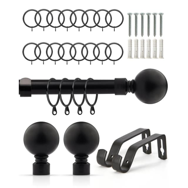 Emma Barclay Ball - Extendable Curtain Pole with rings Curtain Poles 160-300cm Neutral 41668990000