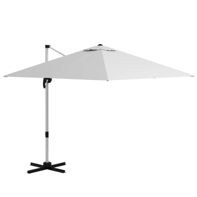 Outsunny Outsunny - 3 x 3(m) Cantilever Roma Parasol Garden Umbrella with Cross Base White 5056725504816