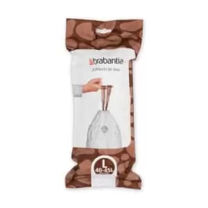 Brabantia PerfectFit Pack of 20 Size L 40-45 Litre Bin Bags White