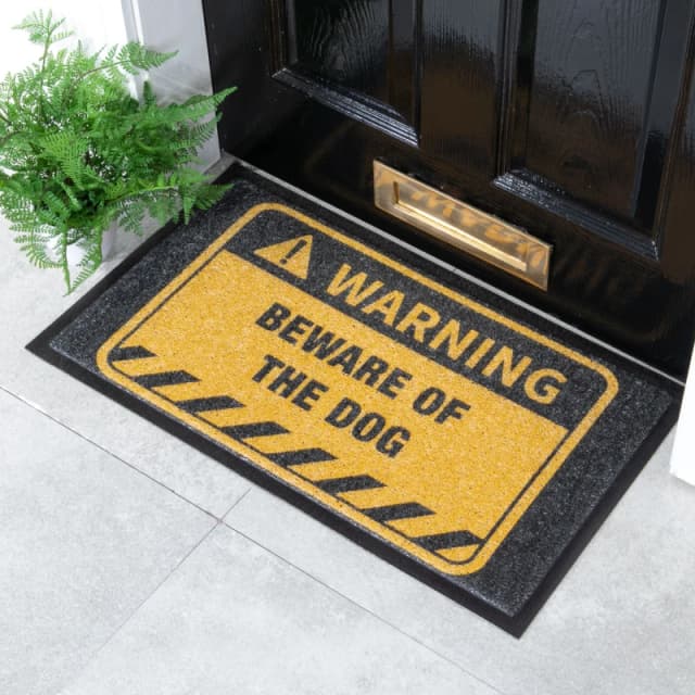 Native Natural Beware Of The Dog Doormat (70 X 40Cm)