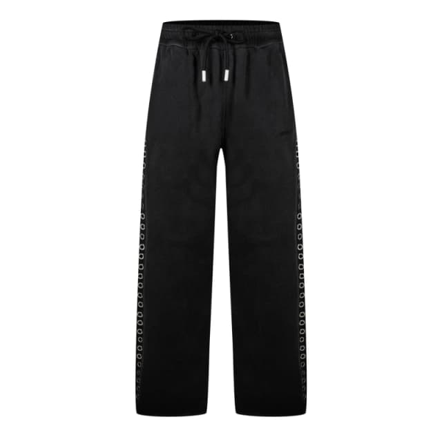 Off White Mens Eyelet Embellished Fleece Joggers Black male XS