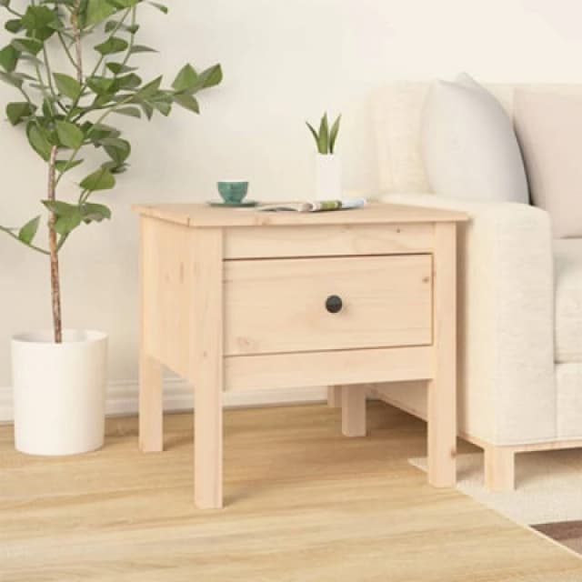 Vidaxl Side Table 50X50X49cm Solid Wood Pine, Brown 813794