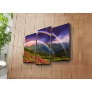 3PATK-31 Multicolor Decorative Canvas Painting (3 Pieces)