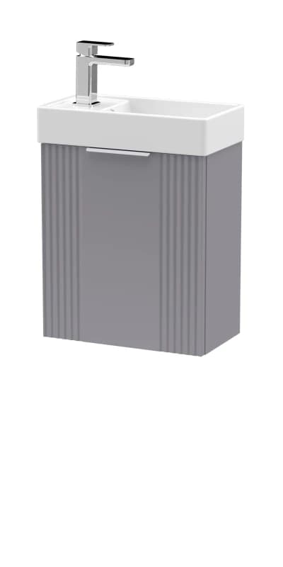 Balterley Retro Wall Hung Bathroom Vanity Basin Unit - 400mm - Satin Grey Grey Unisex