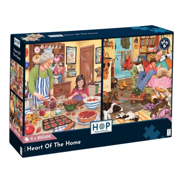 The House Of Puzzles Heart Of The Home - 2 x BIG 500 Piece Jigsaw Puzzles Multicolor Unisex 500 Piece