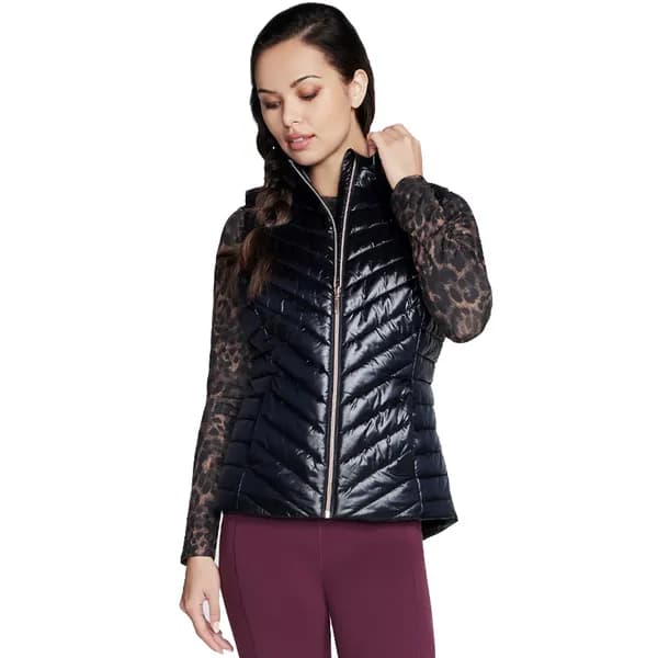 Skechers Womens Go Shield Shine Padded Gilet S - UK Size 8-10, Bust 34.5 - 35.5' Black SKE2309-BLK-S