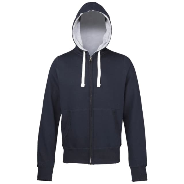 AWDis AWDis Men Chunky Premium Heavyweight Hooded Sweatshirt Hoodie Zoodie in Dark Navy Size: Small Dark Navy S Male 5055747778366
