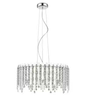 Belize 6 Light LED Chrome Crystal Pendant Ceiling Light