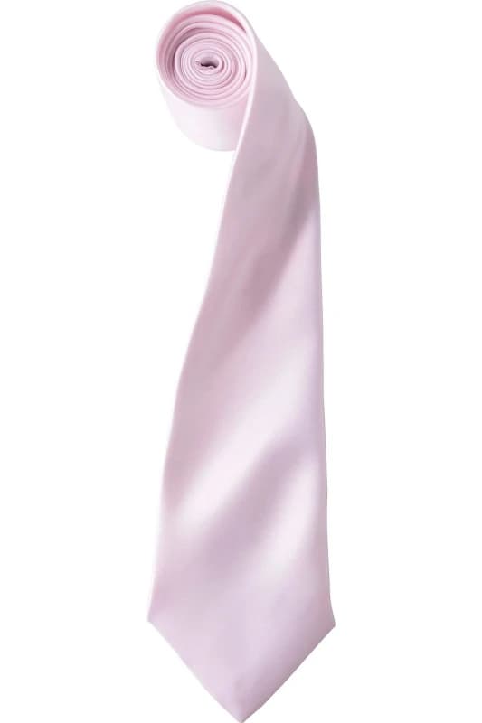 Premier Premier Men Plain Satin Tie (Narrow Blade) in Pink Pink One Size Male 5055805451934