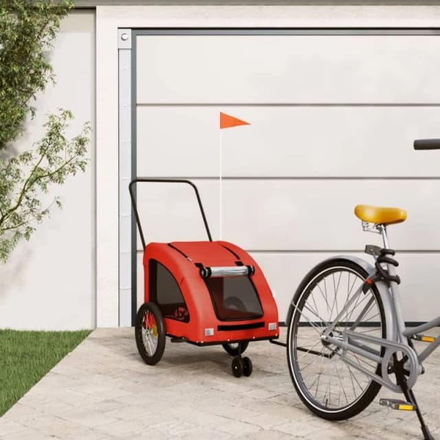 VIDAXL Vidaxl - Pet Bike Trailer Orange and Grey Oxford Fabric and Iron 93984