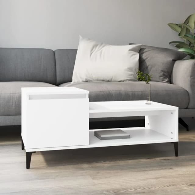 Vidaxl Coffee Table White 100X50X45cm Engineered Wood, White 821132