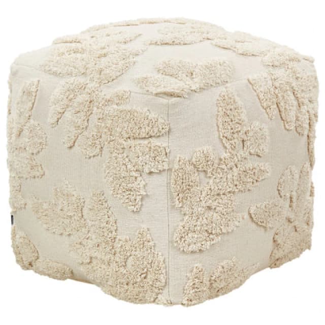 Beliani Pouffe Tufted Multan Cotton Beige