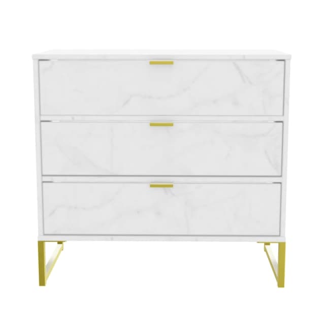 Tamworth 3 Drawer Chest Of Drawers In Marble (Ready Assembled)