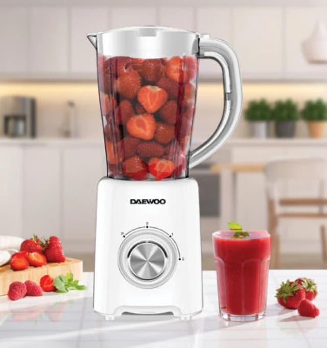 Daewoo 1.5L 500W Electric Jug Blender & Coffee Bean Nut Grinder & Smoothie Maker White
