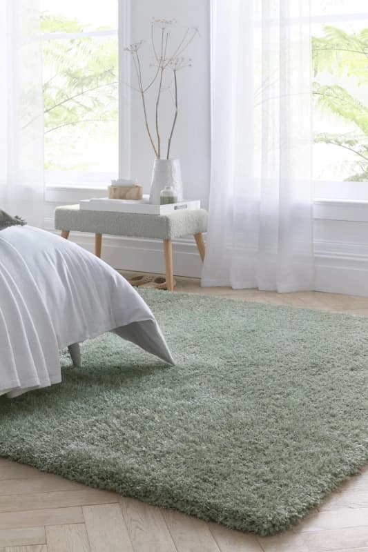 Origins Chicago Light Neutrals Shaggy Rug Sage Green - Origins - Size: 160X230 Sage Green 160X230 QC18122