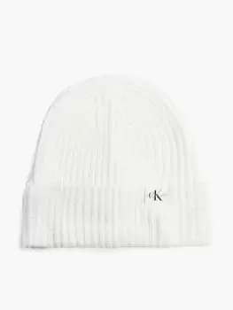 Calvin Klein Jeans Kids Monogram Rib Beanie - Ivory