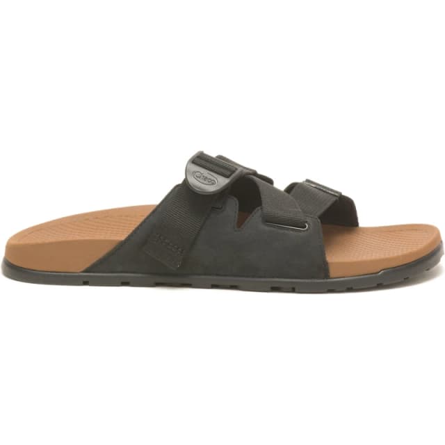 Chaco Lowdown Leather Slide Sandal Mens Black male 6 (39)