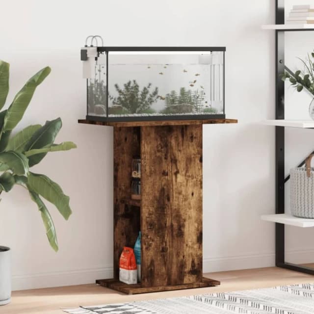 VIDAXL Aquarium Stand Smoked Oak 60.5x36x72.5cm Engineered Wood vidaXL 8720845418465