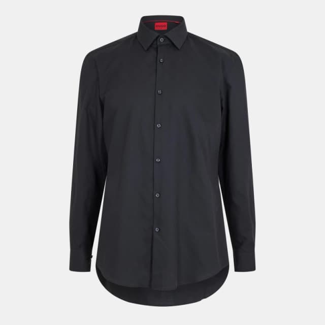 Boss Mens Kenno Long Sleeve Oxford Shirt Black male 14.5 inch