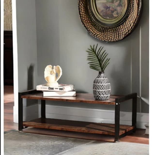 Rafaelo Mobilia 2 Tier Industrial Rustic 80Cm TV Stand Unit