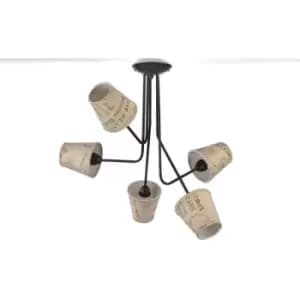 Onli Maida 5 Light Multi Arm Semi Flush Ceiling Lamp, E14