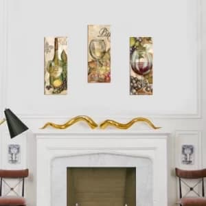 XTP062 Multicolor Decorative Framed MDF Painting (3 Pieces)