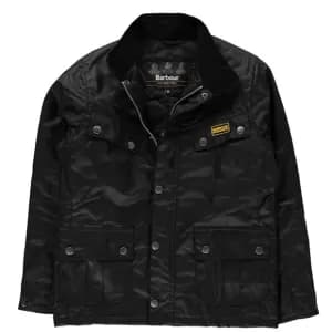 Barbour International Boys' Duke Wax Jacket - Black - M (8-9 Years)