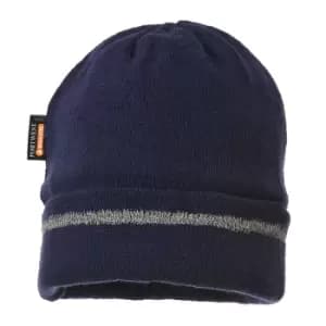 Portwest Reflective Trim Knit Hat Navy One Size