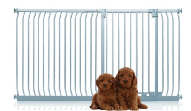 Bettacare Extra Tall Elite Dog Gate, 198Cm - 207Cm, Matt Grey, Extra Tall 96.8Cm In Height, Pressure Fit Pet Gate