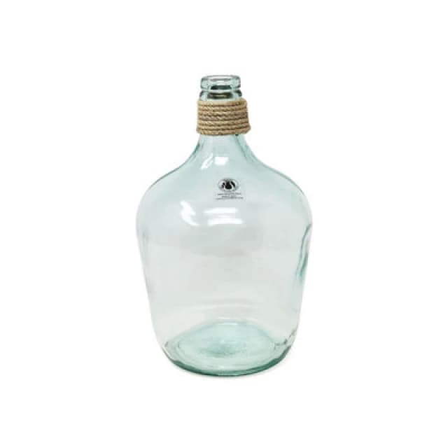 Verano Spanish Ceramics Recycled Glass Hemp Clear Home Decor Medium Carafe Vase (H) 30cm Clear unisex
