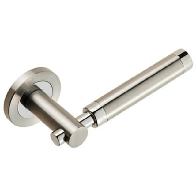 Loops PAIR Sectional Round Bar Lever Concealed Fix Round Rose Polished Satin Steel Metallics