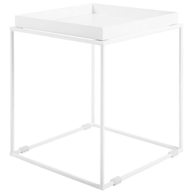 Beliani Side Table Saxon Metal White