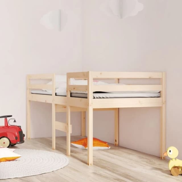 vidaXL High Sleeper Bed 80x200cm Solid Wood Pine, Brown 821609