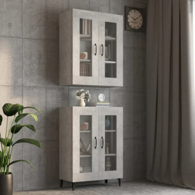 VIDAXL Hanging Wall Cabinet Concrete Grey 69.5x34x90cm Vidaxl 8720287080503