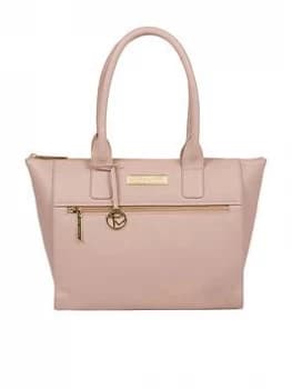 Pure Luxuries London Blush Pink 'Faye' Leather Tote Bag - light pink