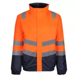 Regatta Mens Bomber Waterproof Hi-Vis Jacket (3XL) (Orange/Navy)