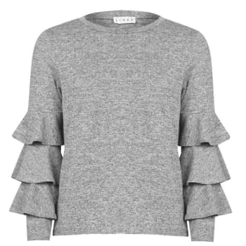 Linea Ruffle Sleeve Loungewear Jumper - Grey