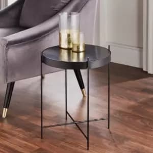 Native Home & Lifestyle Black Marble Side Table