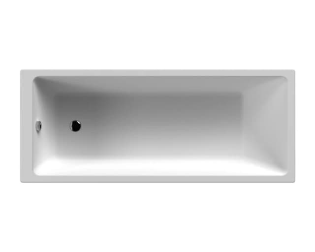 Balterley Square Thin Edge Straight Shower Bath with Leg Set, 1700mm x 700mm White