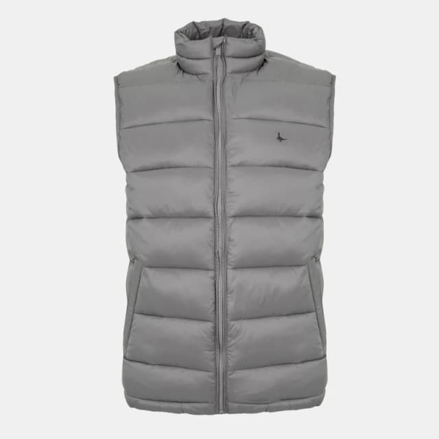 Jack Wills Mens Kershaw Lightweight Water Resistant Puffer Gilet Granite male XS